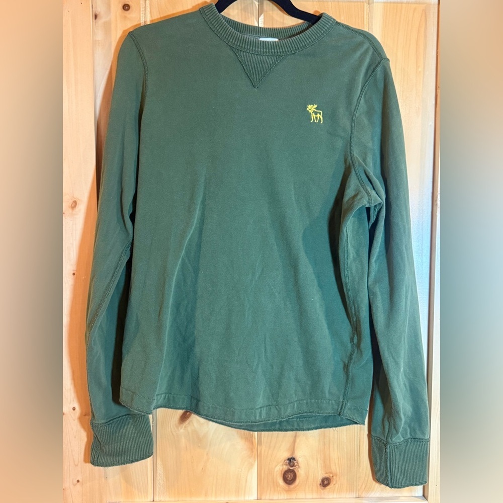 Abercrombie & Fitch Y2K  Green Long Sleeve Muscle Crewneck Shirt L 3 for $30
